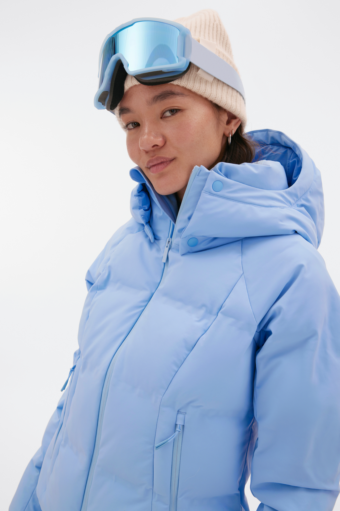 Georgie Puffer Jacket in Forget Me Not