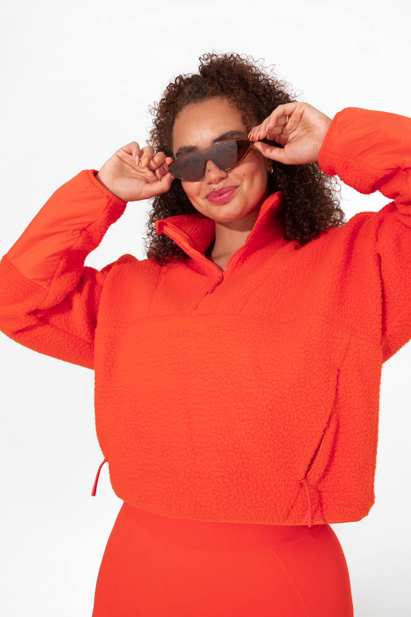 Cropped fleece 2024 jumper